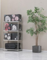 stainless steel column multi  layers shelf